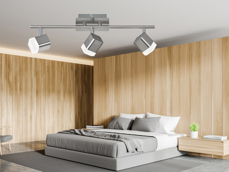 LED Deckenstrahler ROUBAIX 3-flammig Silber matt, Breite 48cm