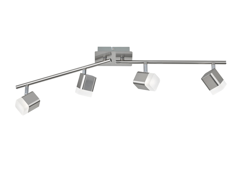 LED Deckenstrahler ROUBAIX 4-flammig Silber matt, Breite 78cm