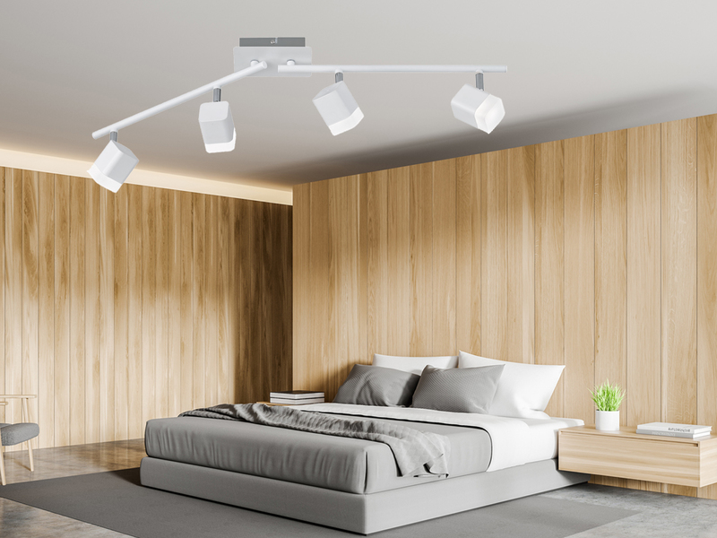 LED Deckenstrahler ROUBAIX 4-flammig Weiß matt, Breite 78cm