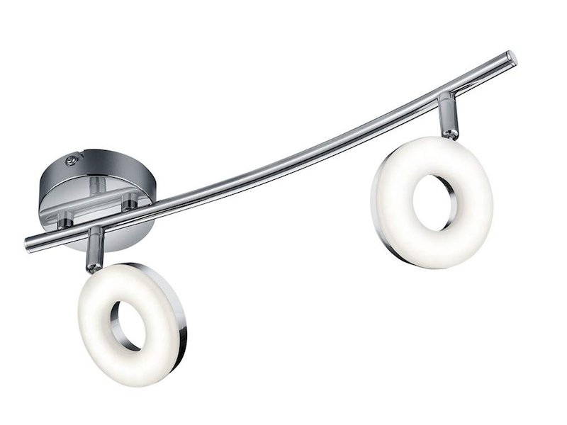 LED Deckenstrahler RENNES 2-flammig Metall Silber Chrom, Breite 40cm