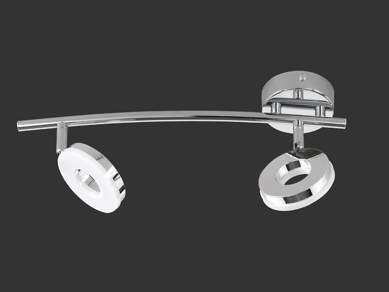 LED Deckenstrahler RENNES 2-flammig Metall Silber Chrom, Breite 40cm