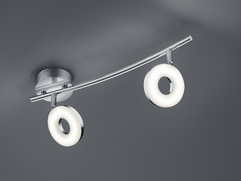 LED Deckenstrahler RENNES 2-flammig Metall Silber Chrom, Breite 40cm