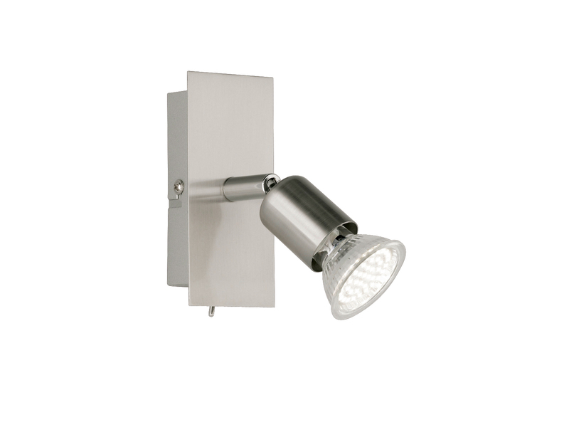 LED Wandstrahler NIMES Metall Silber, Breite 5cm