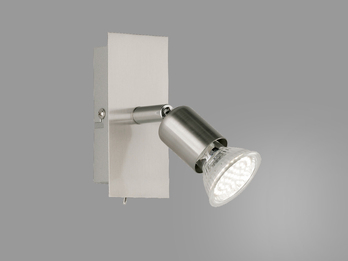 LED Wandstrahler NIMES Metall Silber, Breite 5cm