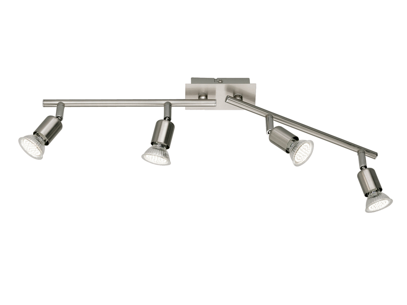 LED Deckenstrahler NIMES 4-flammig Metall Silber, Breite 60cm