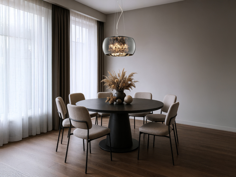 Kristall LED Pendelleuchte Glas Chrom verspiegelt & Rauchglas Optik Ø 40cm