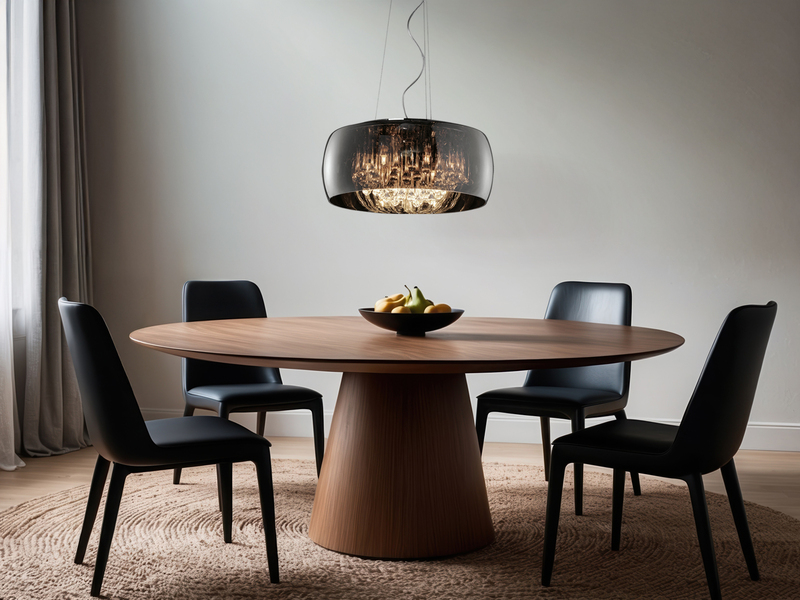 LED Pendelleuchte mit Glas Chrom in Rauchglas Optik & Kristallbehang Ø 50cm