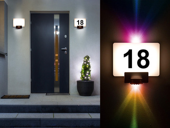 2er Set LED Hausnummernleuchten mit Bewegungsmelder steuerbar per App