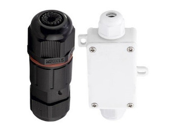 Anschluss Verbinder Set / Rundverbinder mit Connection Box & Connector IP65