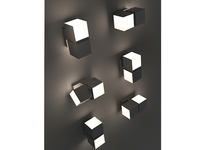 Hochwertige LED Außenwandleuchten 2er SET mit Lichtwürfel, dreh & schwenkbar