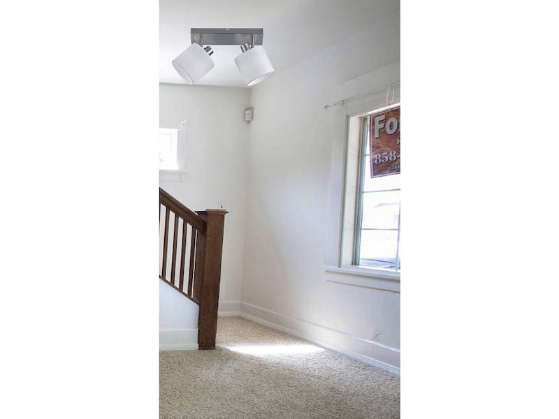 LED Deckenstrahler 2-flammig Silber, Stoffschirme Weiß, Breite 28cm