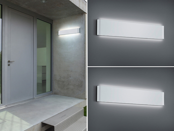 LED Außenwandleuchte Up and Down Light Weiß 46,5cm - 2er Set für Hausbeleuchtung
