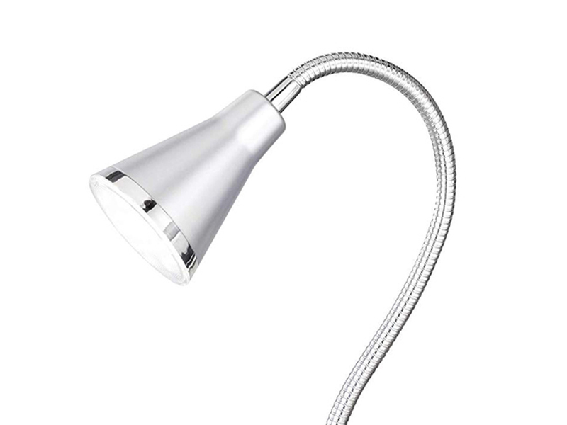 LED Klemmleuchten 2er SET 1 flammige Kunststoff Schwanenhalslampe in Silber