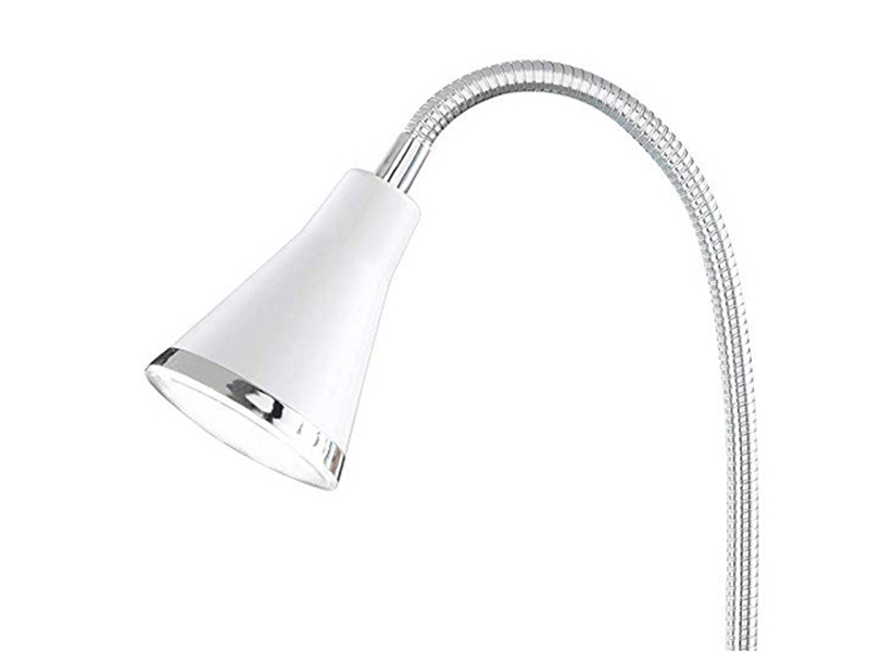 LED Klemmleuchten 2er SET 1 flammige Kunststoff Schwanenhalslampe in Weiß