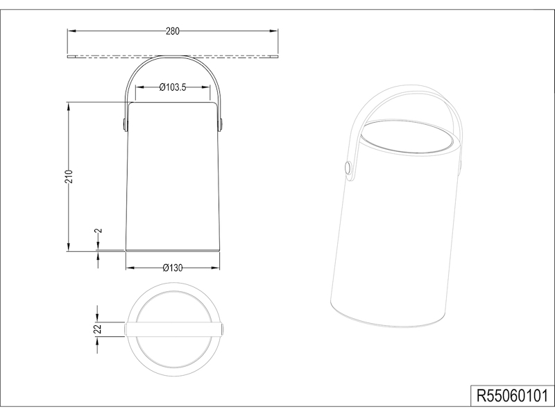Akku LED Tischleuchte BERMUDA mit RGB & Bluetooth Lautsprecher, H: 21cm