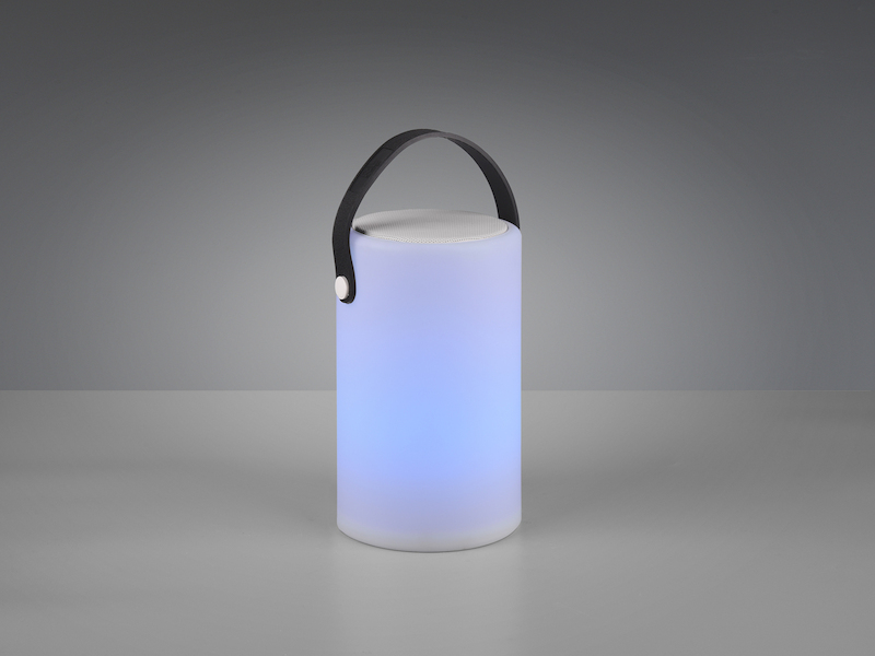 Akku LED Tischleuchte BERMUDA mit RGB & Bluetooth Lautsprecher, H: 21cm