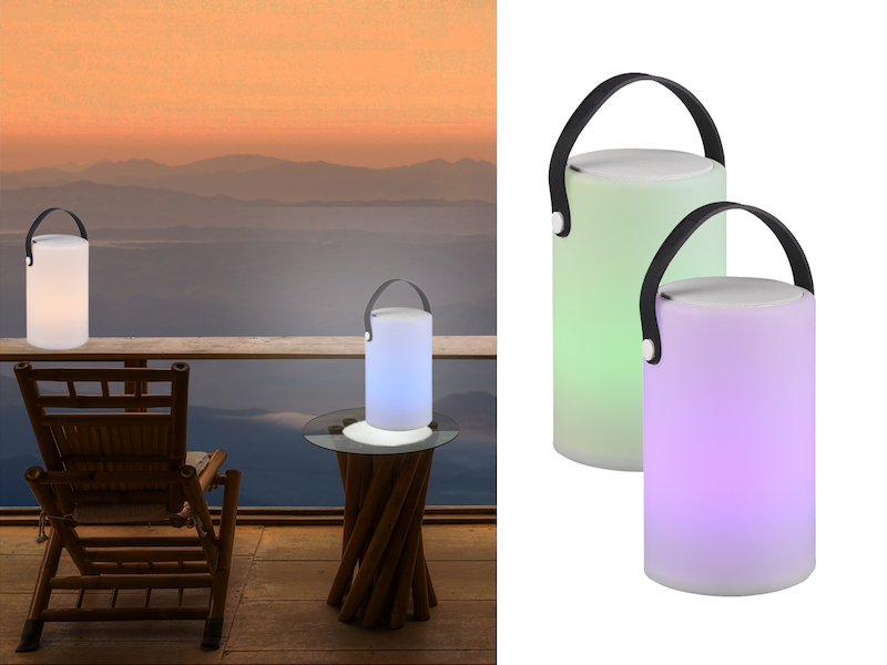 Outdoor Tischlampe mit Fernbedienung Warmweiß 8 Farben Dimmbar Outdoor Lampe Wasserdicht Ideales Dekor für Ihr Haus und Garten QUADRAT 