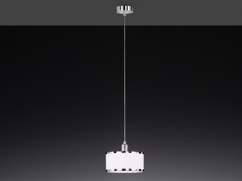 Pendelleuchte CIARA mit Stoffschirm in Weiß, Ø 20cm