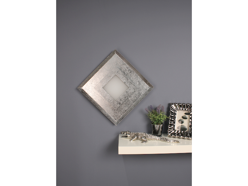 LED Innenleuchte WINDOW für Wand & Decke Blattsilber Design, Quadrat 39cm