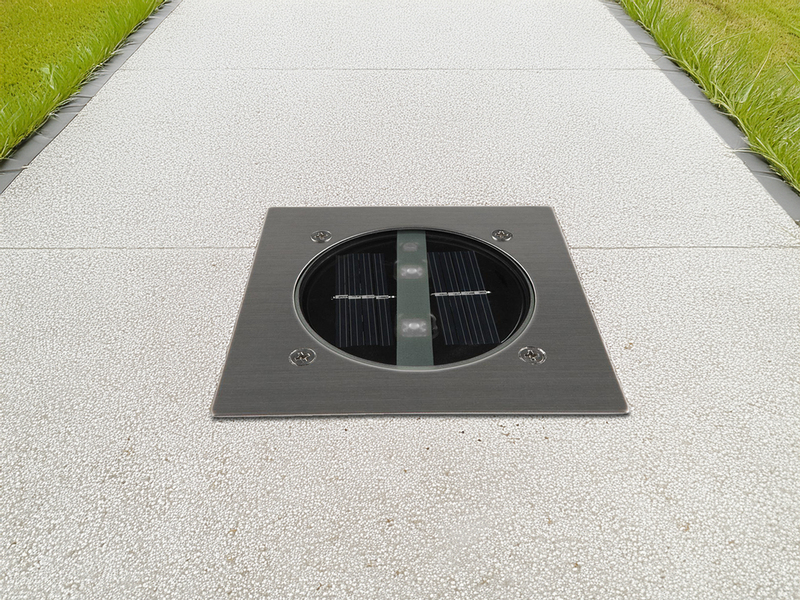 Solar LED Bodeneinbaustrahler CARLO für Außen, Edelstahl eckig 10x10cm, IP67