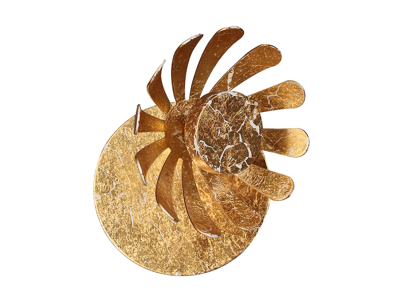 LED Wandstrahler BLOOM, Metall in Blattgold, Breite 10cm