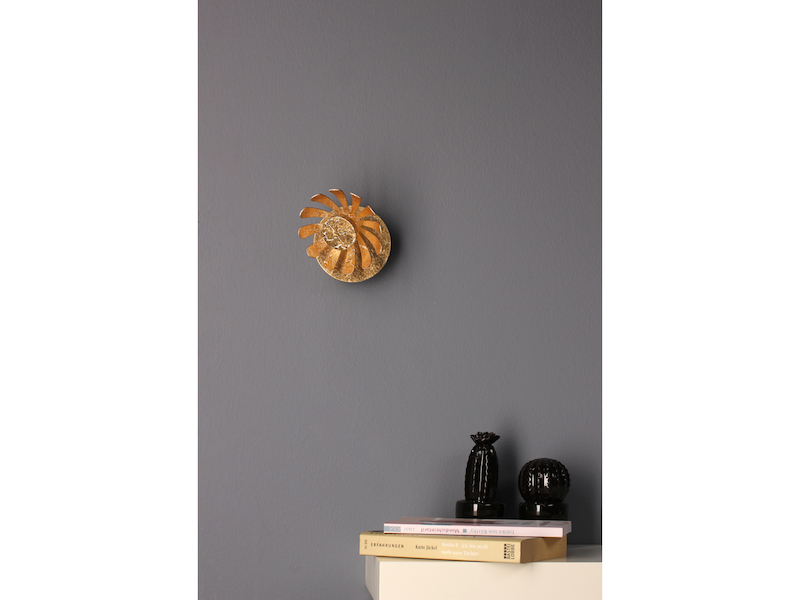 LED Wandstrahler BLOOM, Metall in Blattgold, Breite 10cm