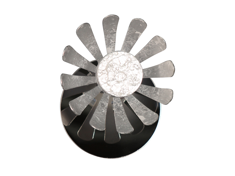 LED Wandstrahler BLOOM, Metall in Blattsilber, Breite 10cm