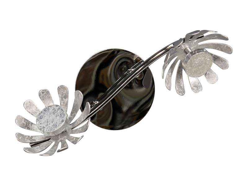 LED Deckenstrahler BLOOM 2-flammig, Metall in Blattsilber, Breite 30cm