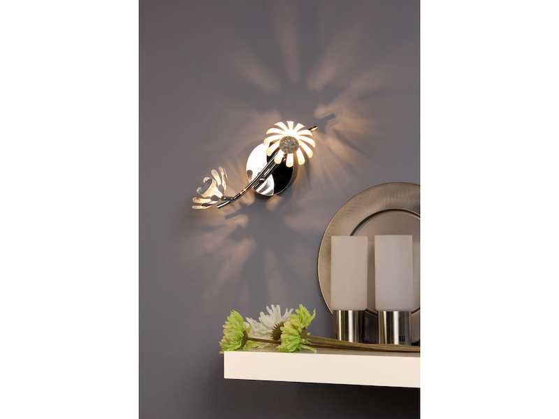 LED Deckenstrahler BLOOM 2-flammig, Metall in Blattsilber, Breite 30cm