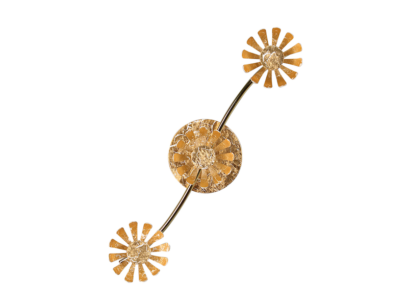 LED Deckenstrahler BLOOM 3-flammig, Metall in Blattgold, Breite 50cm