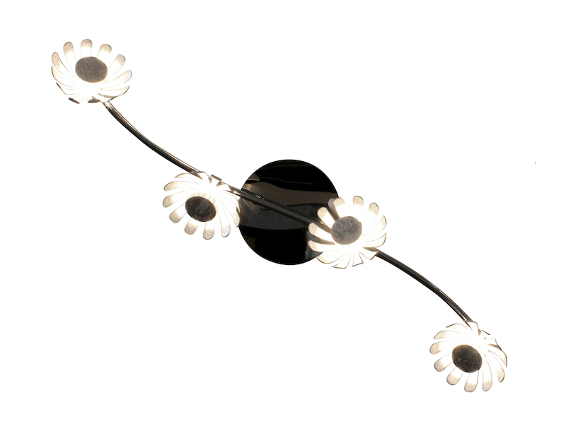 LED Deckenstrahler BLOOM 4-flammig, Metall in Blattsilber, Breite 70cm