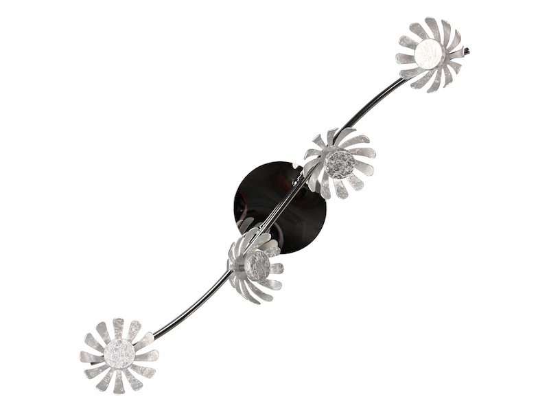 LED Deckenstrahler BLOOM 4-flammig, Metall in Blattsilber, Breite 70cm