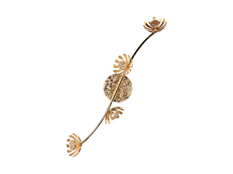 LED Deckenstrahler BLOOM 4-flammig, Metall in Blattgold, Breite 70cm