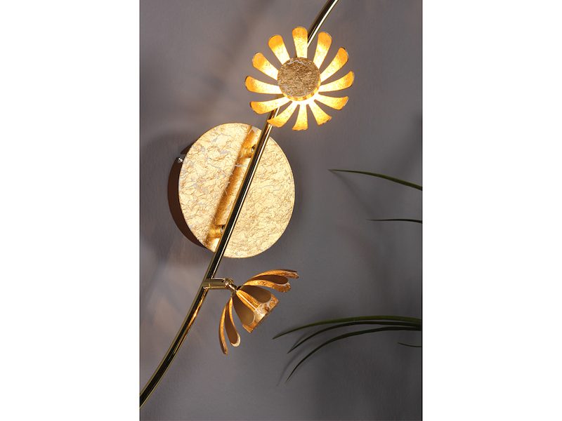 LED Deckenstrahler BLOOM 4-flammig, Metall in Blattgold, Breite 70cm