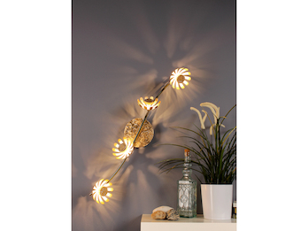 LED Deckenstrahler BLOOM 4-flammig, Metall in Blattgold, Breite 70cm