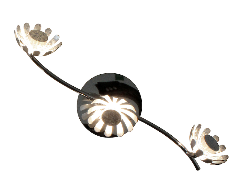 LED Deckenstrahler BLOOM 3-flammig, Metall in Blattsilber, Breite 50cm