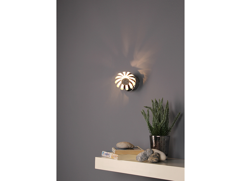2er SET LED Wandstrahler, Metall in Blattsilber, Breite 10cm