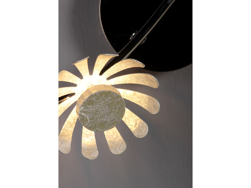 2er SET LED Deckenstrahler 2-flammig, Metall in Blattsilber, Breite 30cm
