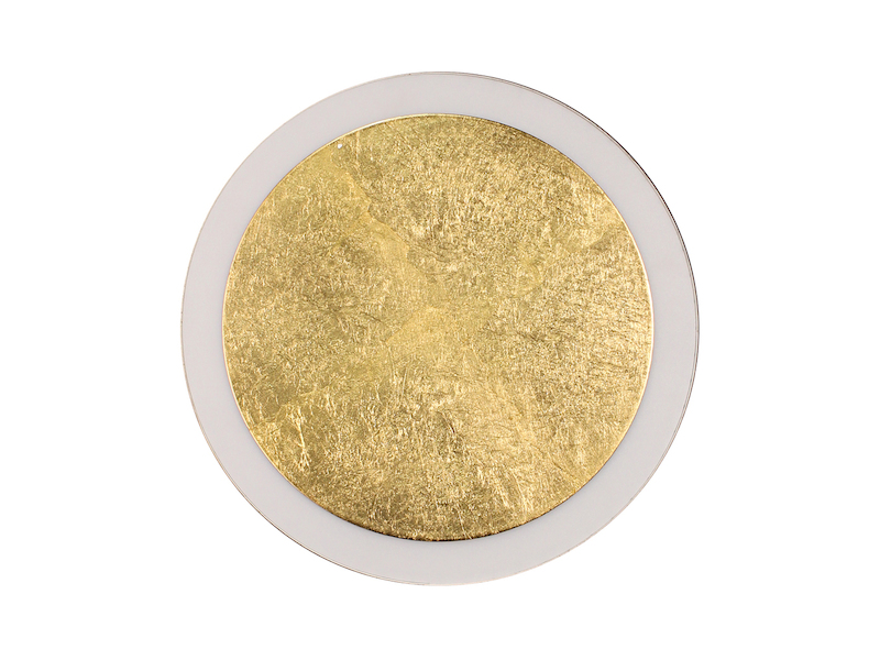 LED Wandleuchte MOON für Wand & Decke, Spiegel Design Blattgold, Ø 30cm