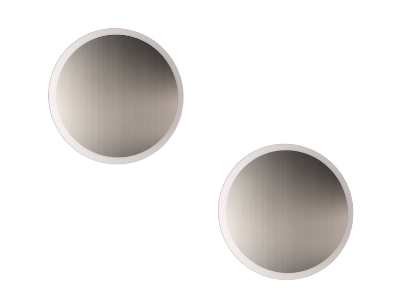 LED Deckenleuchten - 2er SET für Wand & Decke, Spiegel Design in Silber Ø50cm