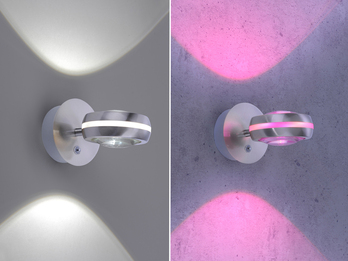 Moderne WIZ LED Wandleuchte VISTA Up and Down Light Silber matt - App gesteuert