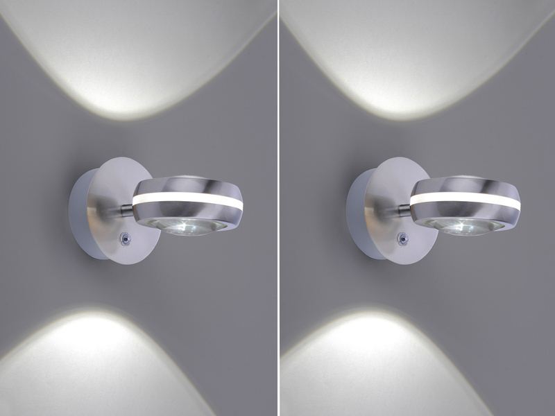 Moderne WIZ LED Wandleuchte 2er Set Up and Down Light Silber matt App gesteuert