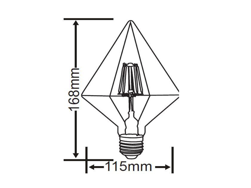 E27 Filament LED - 4 Watt, 140 Lumen, warmweiß, Ø11,5cm - nicht dimmbar, rauch