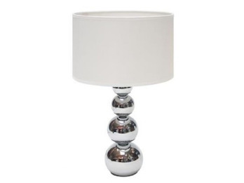 Stoffschirm Tischlampe MANDY mit Touchfunktion in 3 Helligkeitsstufen, Höhe 43cm