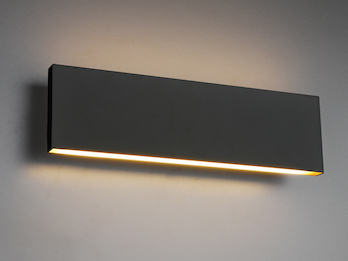 Flache LED Wandleuchte CONCHA Up and Down Anthrazit - 3 Stufen Dimmer, B: 28cm