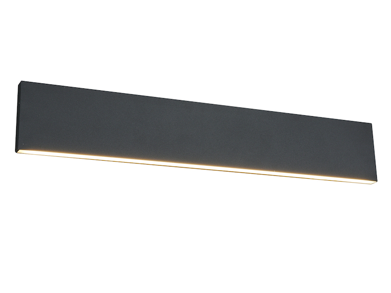 Flache LED Wandleuchte CONCHA Up and Down Anthrazit - 3 Stufen Dimmer, B: 47cm