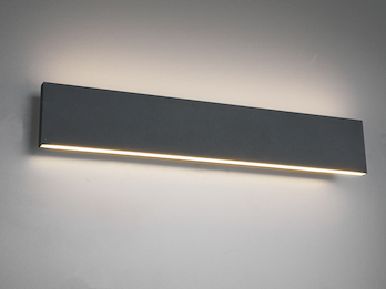 Flache LED Wandleuchte CONCHA Up and Down Anthrazit - 3 Stufen Dimmer, B: 47cm