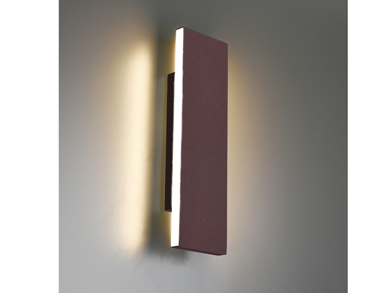 Flache LED Wandleuchte CONCHA Up and Down Rostoptik - 3 Stufen Dimmer, B: 28cm