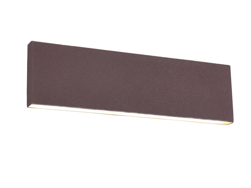 Flache LED Wandleuchte CONCHA Up and Down Rostoptik - 3 Stufen Dimmer, B: 28cm