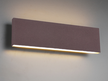 Flache LED Wandleuchte CONCHA Up and Down Light Rostoptik - 3 Stufen Dimmer 28cm